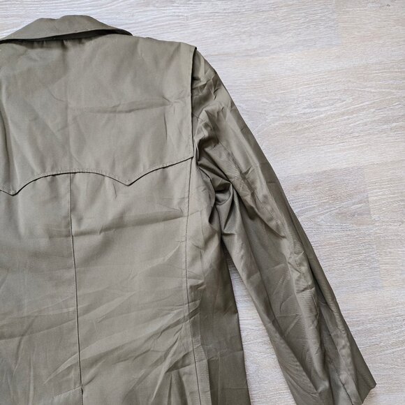 Italian Vintage Military Trench Coat 1981 with Removable Liner Size 46 (Small) - Picture 12 of 17